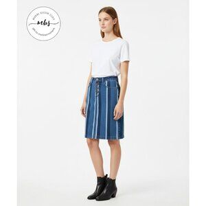 Maeve by Anthropologie Striped Denim Midi Skirt Blue Women 2